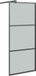 vidaXL Inloopdouchewand 90x195 cm donker ESG-glas zwart