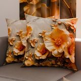 PETTI Artigiani Italiani - Paar kussenslopen 50 x 50 cm van microvezel, decoratief kussen voor slaapkamer, bank, woonkamer, set van 2 kussenslopen, bloemenpatroon 06 17, 100% Made in Italy