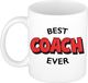 Bellatio Decorations Cadeau koffie/thee mok voor coach/trainer - rood - trotse coach - keramiek