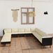 The Living Store Loungeset XL - Black Rattan Garden Furniture Set - 8 Pieces - Weatherproof
