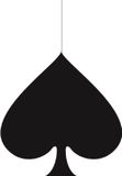 Merkloos / Sans marque Fest-Dekor Gmbh Casino/kaartspellen feest thema hangversiering - Schoppen - 17 cm - karton - decoraties
