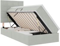 vidaXL LED opbergbed met matras Lichtgrijs 90 x 190 cm Fluweel
