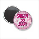 MC Living KadoExpress Button Met Magneet 58 MM - Sarah 50 Jaar!