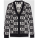 Icecat gilet en tricot col en V amour oiseaux noir-blanc femme