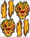 OEM Set van 6 vinylstickers voor auto, motor, helm of raam, diamantgrijs, 80 mm