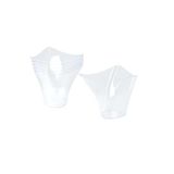 Homéa Set van 6 herbruikbare kunststof glazen 'Driehoek', 150 ml, transparant
