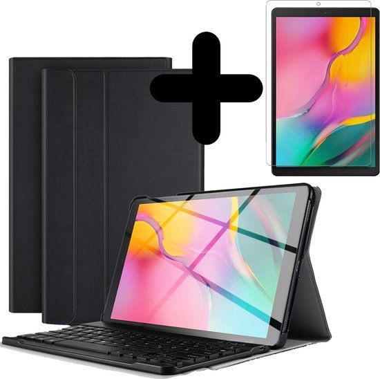 Hoes voor Samsung Galaxy Tab A 10.1 (2019) - Toetsenbord Hoesje - Zwart