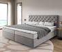 Dream-Groot Boxspringbed Microfibre Gris 200x200 cm Bonell Matelas PU Surmatelas