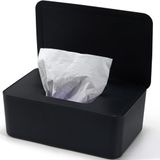 Doos Vochtig Doekjes Doos Zwarte Opbergdoos Box voor Vochtig Toiletpapier Vochtig Doekjesbox met Deksel Houdt de Doekjes Vochtig Papieren Doos voor Thuis en op Kantoor