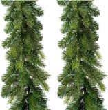 Kaemingk B.V. Set de 2x pièces guirlande de sapin de Noël verte 20 x 270 cm