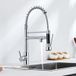 Auralum Max - Robinet de cuisine avec douchette extractible à deux jets, mitigeur de cuisine, bec haut flexible, robinet d'évier en laiton chromé