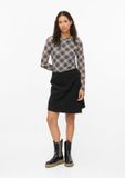 s.Oliver Wikkelskirt en laine mélangée à carreaux noir