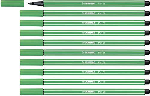 Stabilo Premium Viltstift - Pen 68 - 10 stuks - smaragdgroen