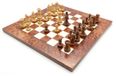 Pièces d'échecs italiennes, en bois d'acacia, modèle classique, set de 7,6 pièces. Échiquier en frêne et briarwood, dimension 42