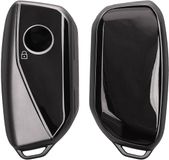 kwmobile autosleutel hoesje geschikt voor BMW 4-knops X7 X1 U11 iX ix1 7-serie G07 I7 autosleutel hoes - TPU autosleutel behuizing - Beschermende auto sleutel case - Sleuteletui in mat zwart / zwart