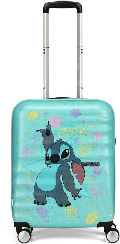 American Tourister trolley Wavebreaker Disney Spinner 55 / 20 TSA Disney FL Stitch Flower turquoise
