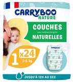 Carryboo Nature Natuurlijke Luiers Maat 1 (2-5 kg) - 24 Stuks
