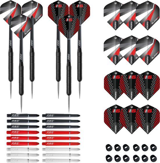 Winmau Starter Dartset Blade 6 - 18g - Steeltip - Zwart/Rood - 6 stuks
