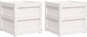 vidaXL Jardinière 2 pièces pin massif blanc