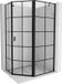Mexen Mist asymétrique cabine de douche pentagonale ouverture droite 90 x 80 cm, grille noire, noir
