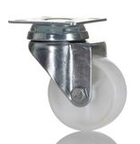 RS PRO, Draailager zwenkwiel, wiel ø 50 mm, 50 kg, hoogte 72 mm, wiel 18 mm, 50 x 50 mm, plaat, polypropyleen materiaal