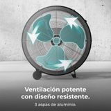Merkloos / Sans marque Industriële Vloerventilator - Industriële Ventilator - Werkplek Koelen - Grote Diameter - 76 cm - Zwart
