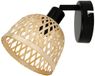 Ostaria Lampe murale Hanoi - Noir - abat-jour en bambou