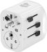 Muvit Universele Reisadapter – 15W – USB-C + 2x USB-A – Wereldstekker EU/UK/USA/AU – Wit