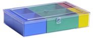 Boîte de rangement avec compartiments - 7 bacs amovibles - Transparent - 22,5 x 33,5 x 7,3 cm