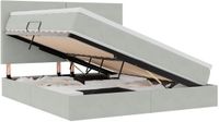 vidaXL Lit avec rangement et matelas Gris clair 160 x 200 cm Velours