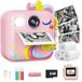 KOKODI Kids Camera Instant Print, 1080P Kindercamera Verjaardagscadeaus voor meisjes van 3-12 jaar met 32 GB kaart, video Instant afdrukbare camera voor kinderen, speelgoed voor kinderen van 5-8 jaar