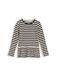Tom Tailor Shirt met lange mouwen met ribstructuur en volant - Maat 104/110 - dark blue off white stripe