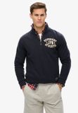 Superdry Vintage Athletic sweatshirt met halve ritssluiting Heren Eclipse Navy L