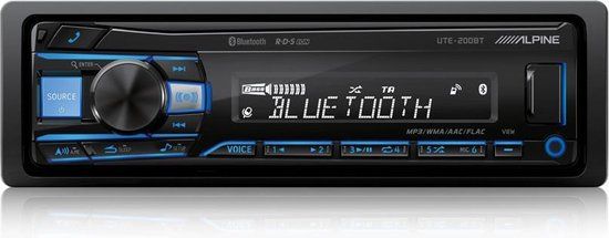 Alpine UTE-200BT Autoradio - 1-din - Bluetooth - USB - Zwart