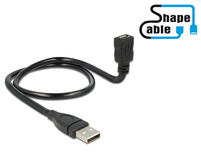 DeLOCK USB 2.0 Kabel - A naar Micro-B - 0.5m - Zwart