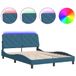 Bol Cadre de lit avec LED sans matelas velours bleu 140x190 cm