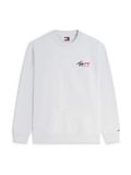 Tommy Jeans Sweatshirt 'Signature Logo Sueded' navy / grijs gemêleerd / rood