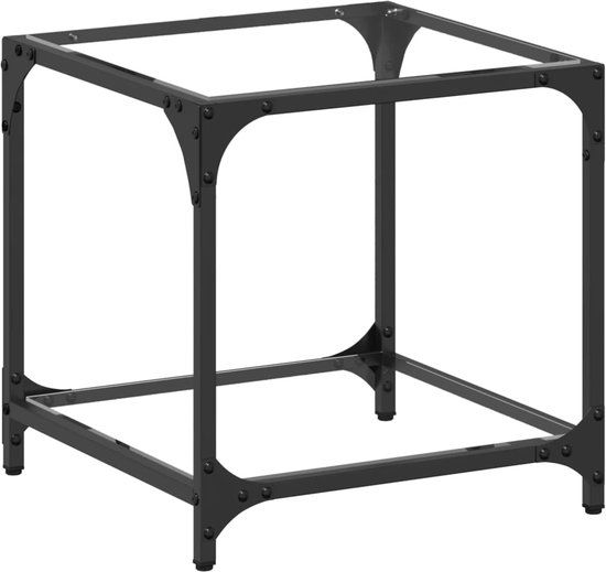 vidaXL Salontafel met transparant glazen blad 40x40x40 cm staal