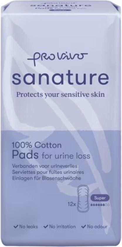 Sanature Pro Vivo 100% Katoenen Incontinentieverband Super - 12 stuks
