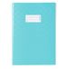 HERMA 7456 boekomslagen DIN A4 Bast, ordopjes met etiketten en knutselstructuur, van duurzame en afwasbare polypropyleen folie, set van 25 boekomslagen voor schoolschriften, turquoise