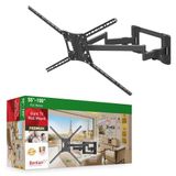 Barkan 70 cm lange tv-muurbeugel, 55-100 inch dubbele arm, zwenkbare televisie tv-houder, houdt tot 70 kg, extra stabiel, OLED-tv-houder, max. VESA 800x600