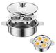 7-Delige Inox Casserole avec Trieur d'œufs