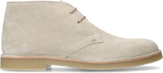 Manfield Heren Beige Suède Veterboots Maat 45 - Lente/Zomer 2024