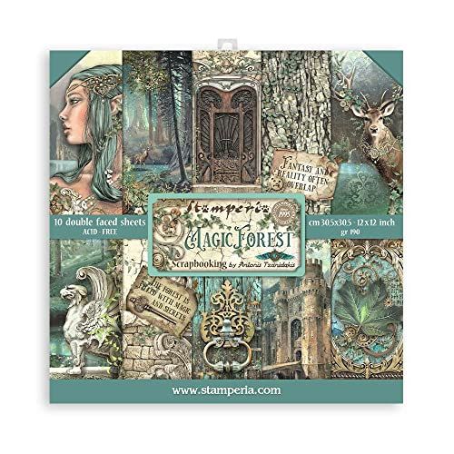 Stamperia International SBBL130 Scrapbooking Pad 10 vellen 30,5x30,5 cm - Magic Forest