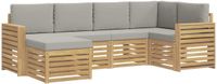 vidaXL Buiten bankenset 6 st Wit en Lichtgrijs Polyester