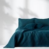Famanu - Sprei 240x260 cm indigo, dubbelzijdige ultrasoon bedsprei van polyester
