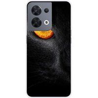 1001 coques Oppo Bedrukt siliconen hoesje compatibel met Oppo Reno 8 5G Oeil de panthere