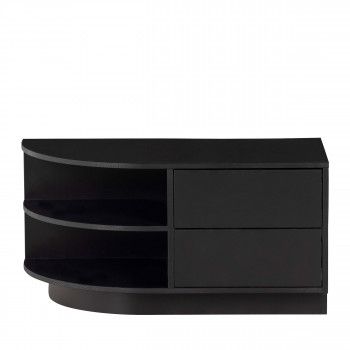 Drawer WOOOD Finca TV Cabinet Round Left - Black - 40x78x40 cm