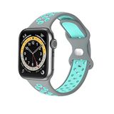 Compatibel Apple Watch Band 42 mm 44 mm 45 mm vervangende band compatibel met Apple Watch SE Series 7 6 5 4 3 2 1 (grijsblauw)
