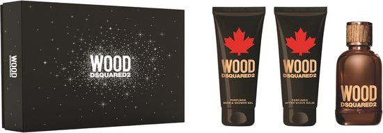 Dsquared² Wood pour Homme Giftset - 100 ml Eau de Toilette Spray + 100 ml Showergel + 100 ml Aftershave Lotion